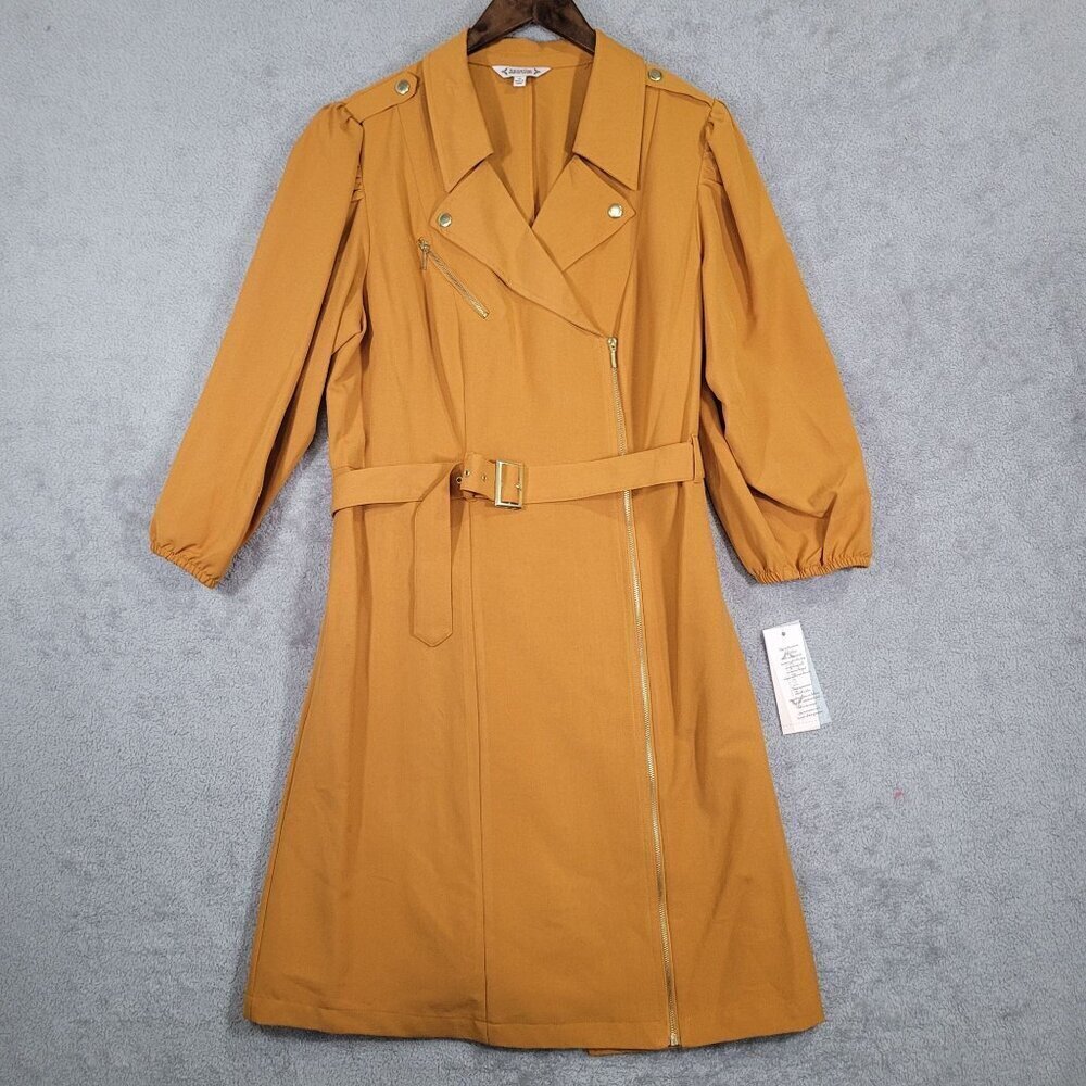Nanette Lepore Mustard Yellow Midi Trench Dress